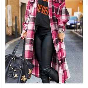 Oversized long shacket